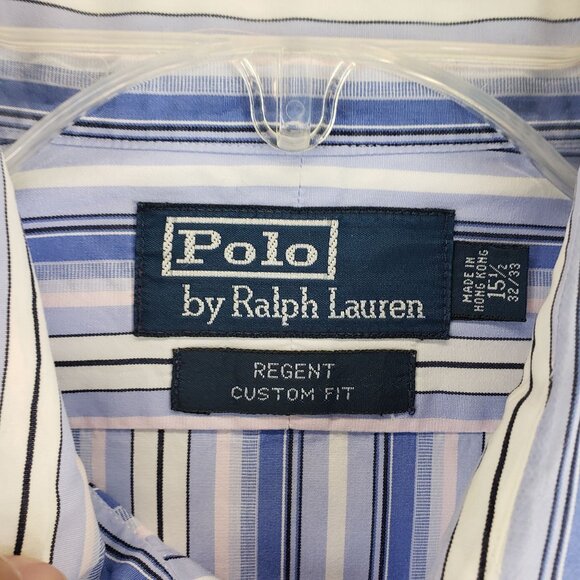 Polo Ralph Lauren Regent Custom Fit Striped Button-Down Shirt Size 15 1/2 -32/33 - Picture 5 of 9